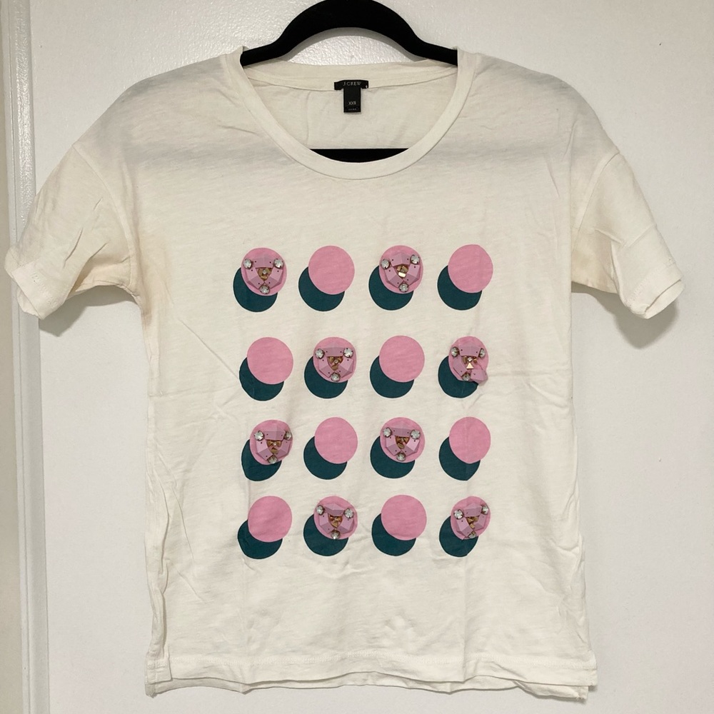 J Crew Jeweled Appliqué T-Shirt